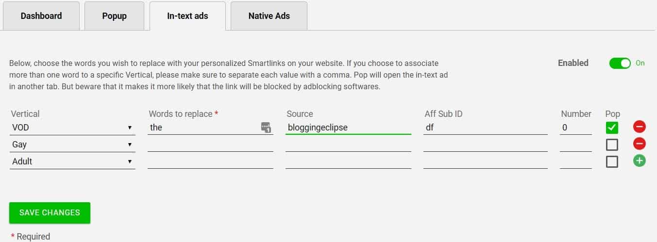 CrakRevenue WordPress Plugin Review: Monetize Your Adult Website (Pros & Cons) 2 In text Ads Crakrevenue WordPress plugin