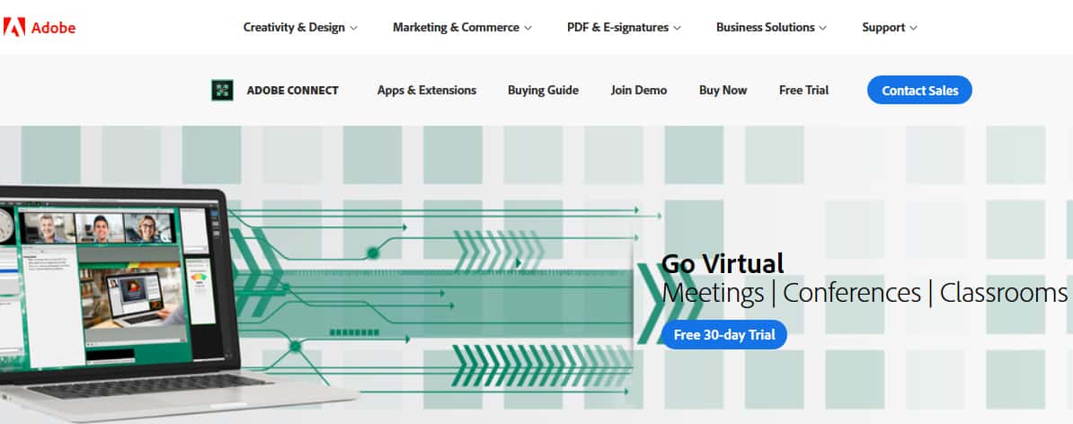Top 8 des meilleurs logiciels de webinaires avec avis : 2026 (GRATUIT + PAYÉ) 7 Webinaire Adobe Connect