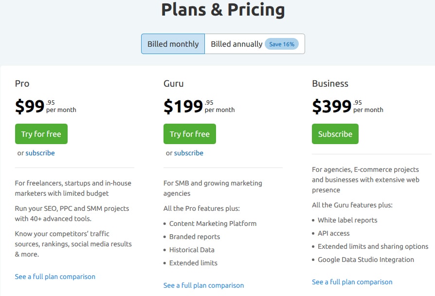 Moz vs. SEMrush 2026: Which is the Best SEO Tool? (Our Pick) 11 SEMrush Pricing