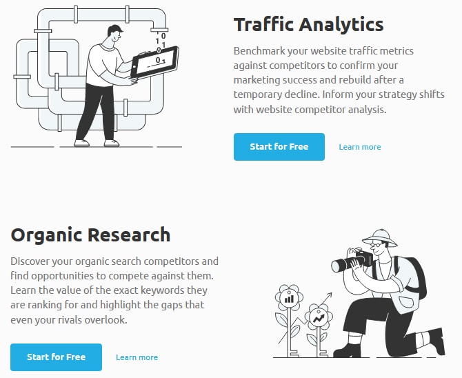 SEMrush vs. Searchmetrics 2026 | Quale strumento SEO è il migliore? 6 Ricerca sulla concorrenza di SEMrush
