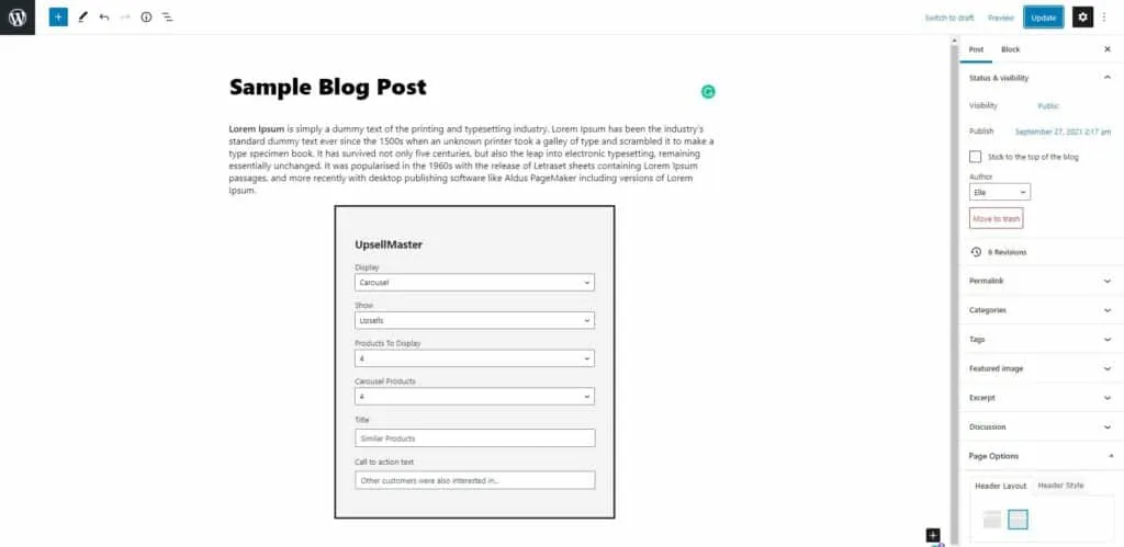 UpsellMaster Review 2026: Discover the Selling Secret (Top Features & Pricing) 7 UpsellMaster Review - Gutenberg Integration