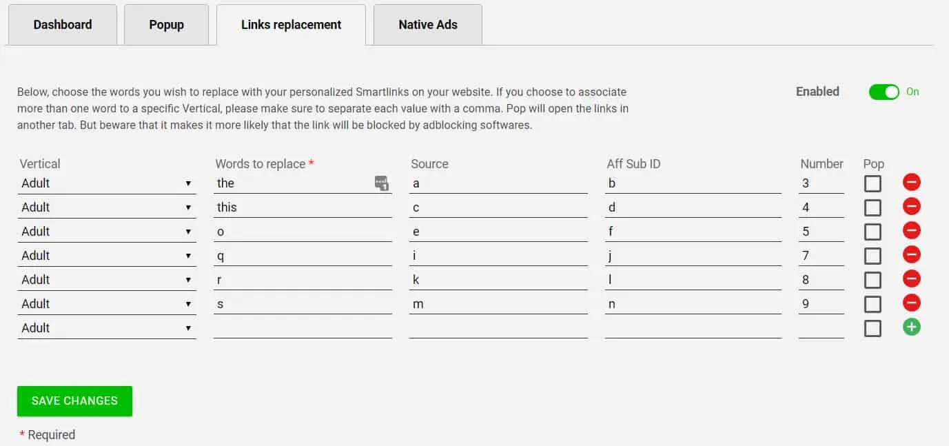 CrakRevenue WordPress Plugin Review: Monetize Your Adult Website (Pros & Cons) 6 CrakRevenue Link Replacement