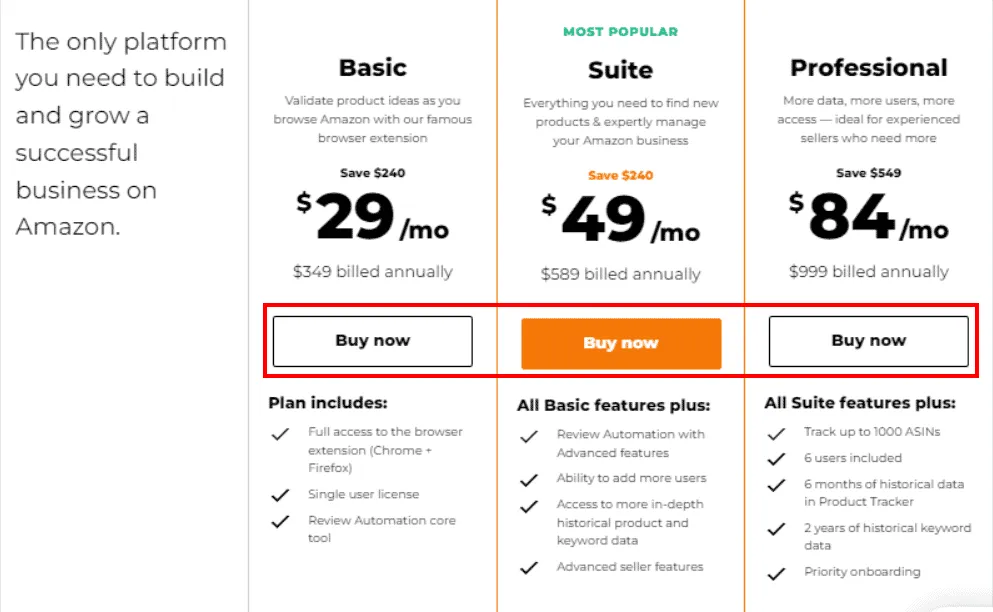 AmaSuite 5 Vs. Jungle Scout 2026: Which is Best for Amazon Sellers? 19 Jungle Scout Pricing Plans