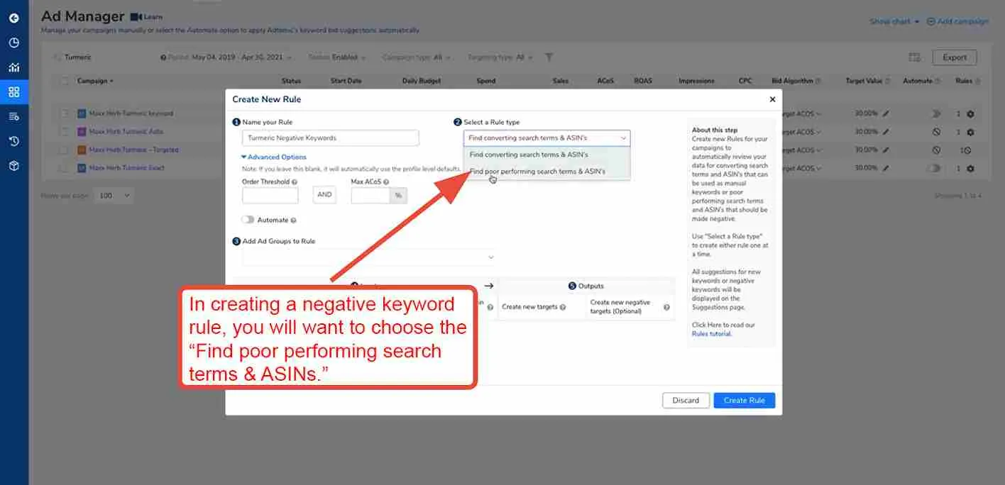 What is Helium 10 Adtomic? Helium 10 Adtomic Amazon PPC Tool Review 15 Select a Rule type