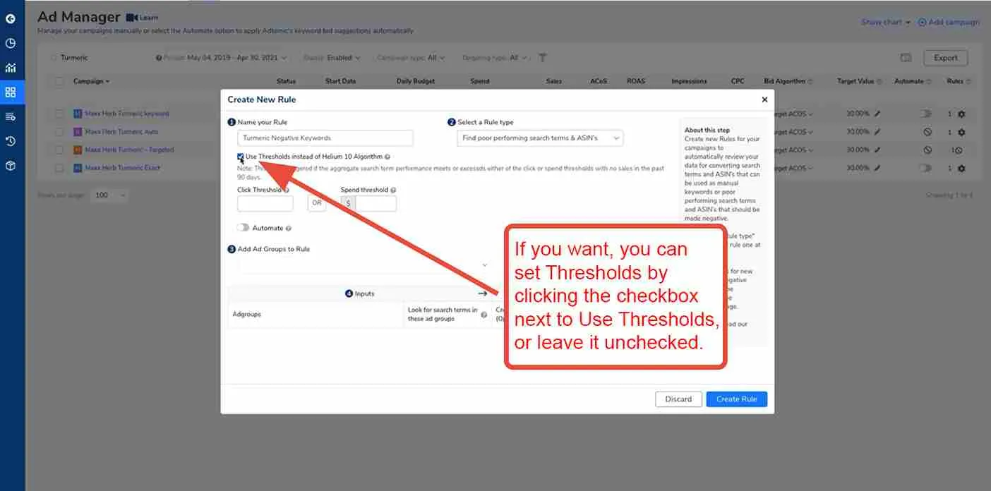 What is Helium 10 Adtomic? Helium 10 Adtomic Amazon PPC Tool Review 16 Use Threshold