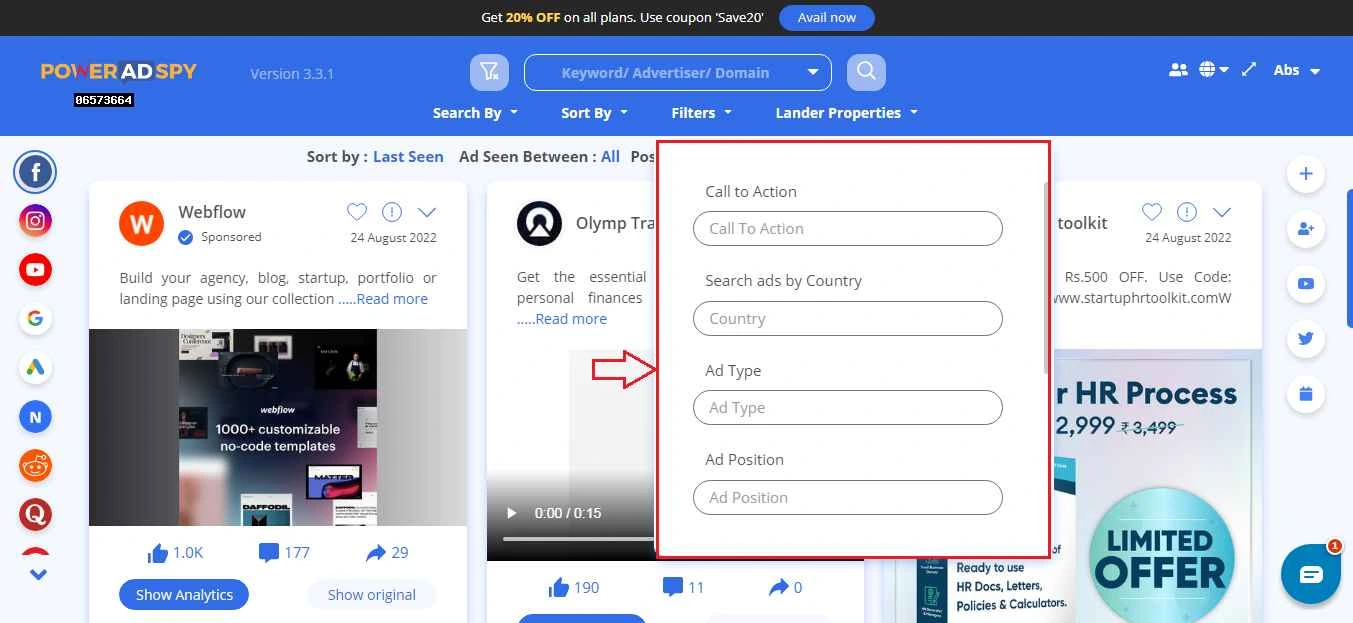 (Updated) PowerAdSpy Review 2026 + Coupon Code (10 Days FREE) 11 PowerAdSpy Filters