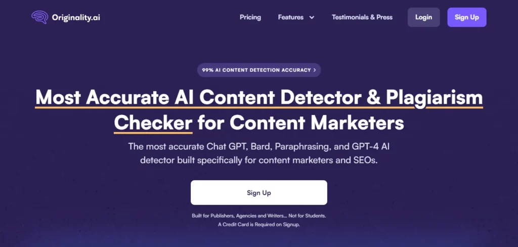 Los 11 mejores detectores de contenido de IA de 2026 para comprobar el plagio ✓ Elección de los expertos 1 Originalidad.ai