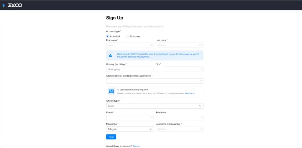 Zeydoo Review 2026: Maximize Your Earnings with Zeydoo 5 Zeydoo sign-up page
