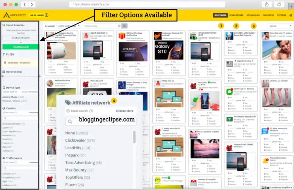 Adplexity Review 2026 ➜ Hoe kreeg ik een levenslange korting van 47%? 17 Adplexity geavanceerde filters