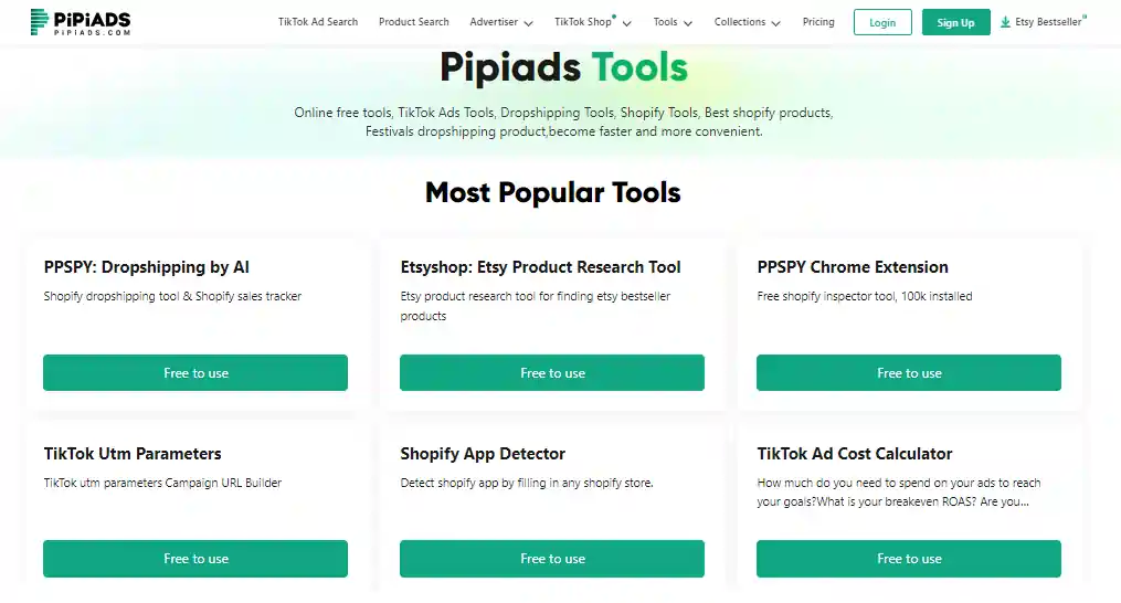 PiPiADS Free Trial 2026 ⇆ Unlimited Access for a Lifetime 4 PiPiADS Free Tools