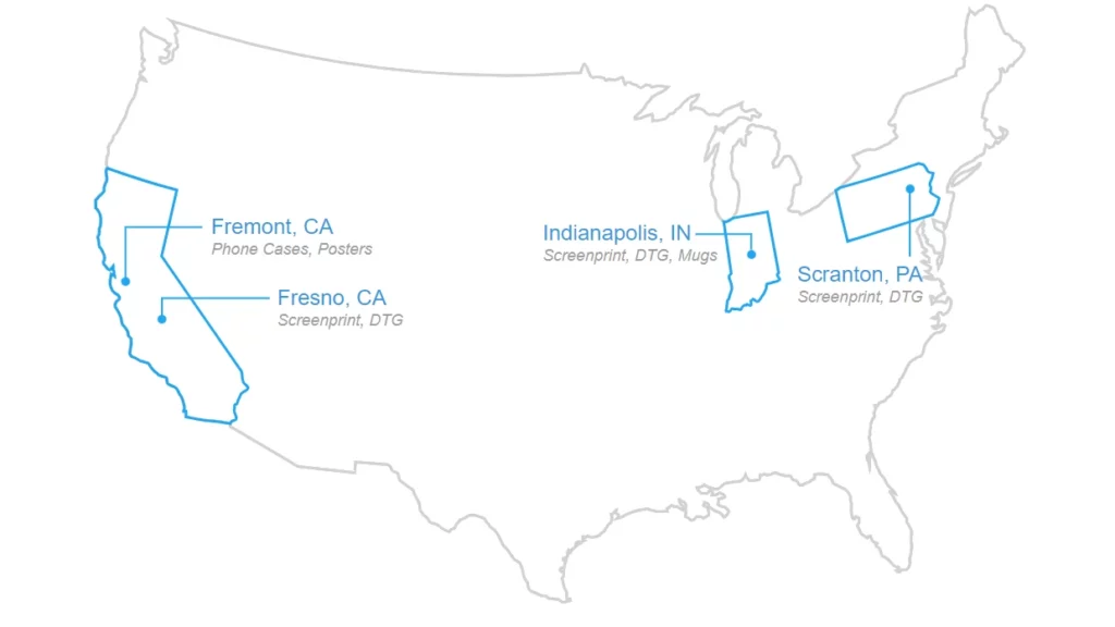 Teelaunch vs Scalable Press for Print on Demand Services in 2026 9 Scalable Press fulfillment centers