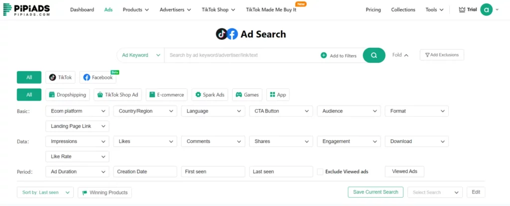 60% Off PiPiADS Coupons & Promo Offer + Free Trial 2026 10 PiPiADS TikTok Ad Search