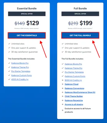 Exclusive Kadence WP Coupons with 40% Discount (Jan 2026) 13 Kadence WP pricing plan