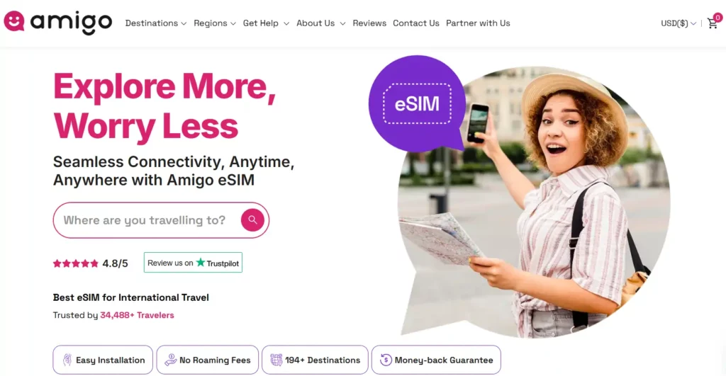 10 Best eSIMs for International Travel (2026) | Expert Guide 3 AmigoSIM