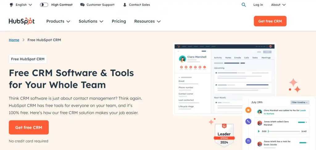 15+ onmisbare SaaS-tools voor startups in 2026 (groei stimuleren) 8 HubSpot CRM