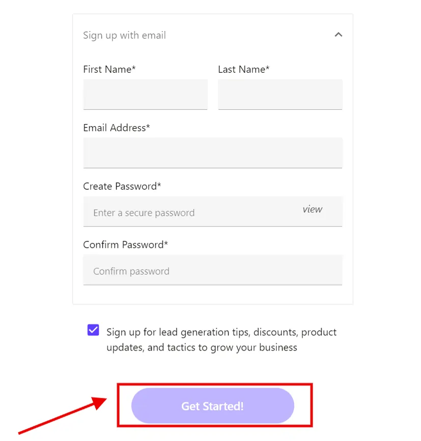 Leadpages Pricing: 22% Conversion Lift, Plans from $49/month 5 Leadpages Signup form