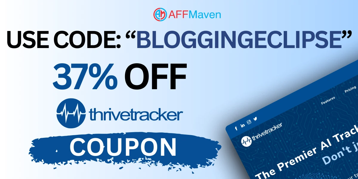 37 % de réduction sur les coupons ThriveTracker 2026 : essai gratuit de 14 jours sans carte de crédit 1 Offres de coupons ThriveTracker