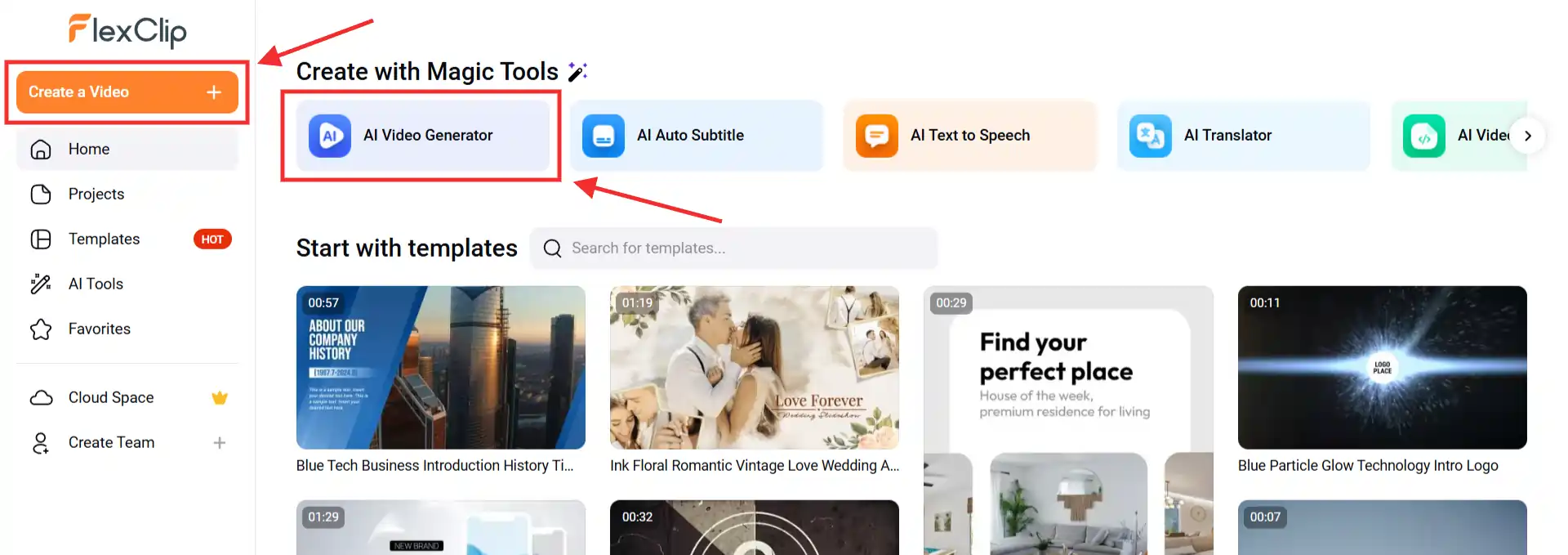 FlexClip Review 2026: Ultimate Video Maker? (Get 20% OFF) 5 Create a Video with AI Video Generator feature of Flexclip