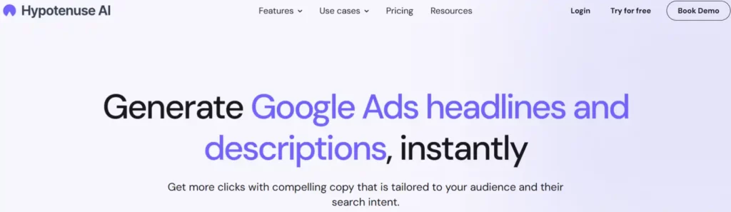 Hypotenuse AI Review: Accelerate Your Writing Process by 5X Today 🚀 10 Google Ads Generator - Hypotenuse AI