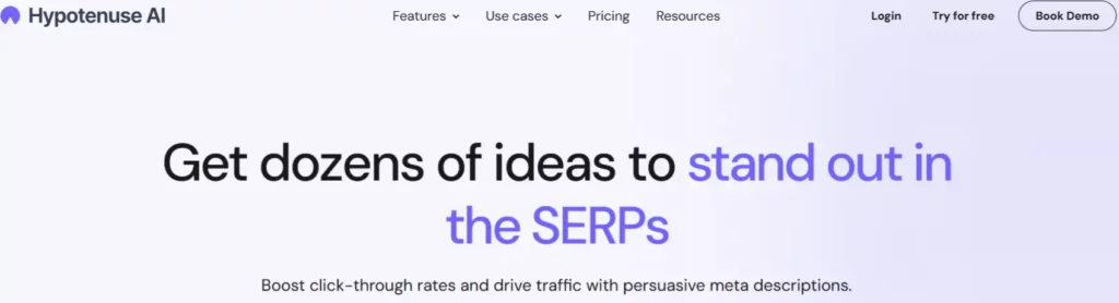 Hypotenuse AI Review: Accelerate Your Writing Process by 5X Today 🚀 7 Meta Description Writer - Hypotenuse AI