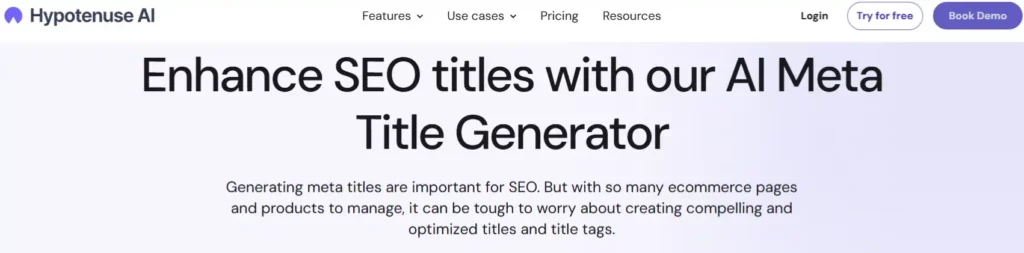 Hypotenuse AI Review: Accelerate Your Writing Process by 5X Today 🚀 6 Meta Title Writer - Hypotenuse AI
