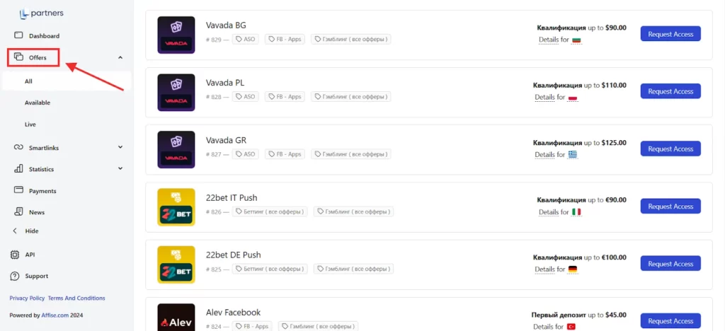 Paykassma Partners Review: Fast Payouts and Exclusive Offers for Affiliates 5 Paykassma Partners Offer Types