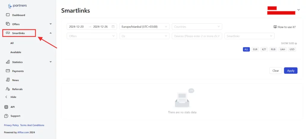 Paykassma Partners Review: Fast Payouts and Exclusive Offers for Affiliates 6 Paykassma Partners Smartlinks System