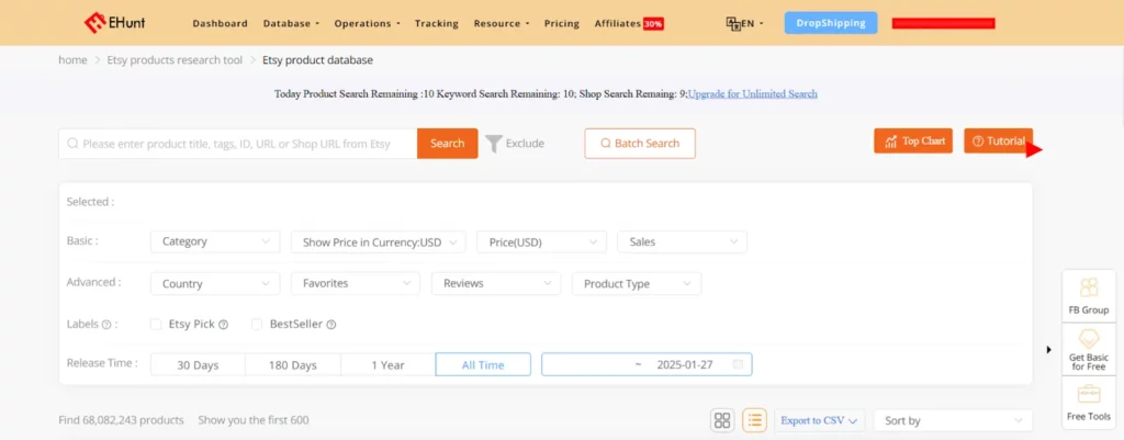 EHunt Review 2026: Best Etsy Rank Analysis Tool? 10 EHunt - Set Up Product Research