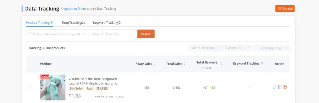 EHunt Review 2026: Best Etsy Rank Analysis Tool? 14 EHunt - Track Performance