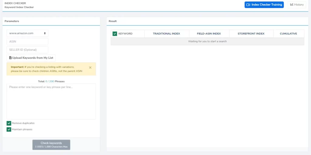 Огляд Helium 10 2026: найкраще програмне забезпечення Amazon (чому 9 зірок) 10 Гелій 10 - перевірка індексів