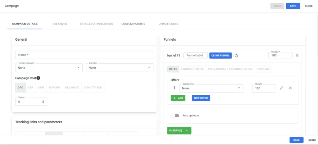 مراجعة RedTrack 2026: الأفضل من حيث سهولة الاستخدام Affiliate 19 المقتفي RedTrack - تفاصيل الحملة