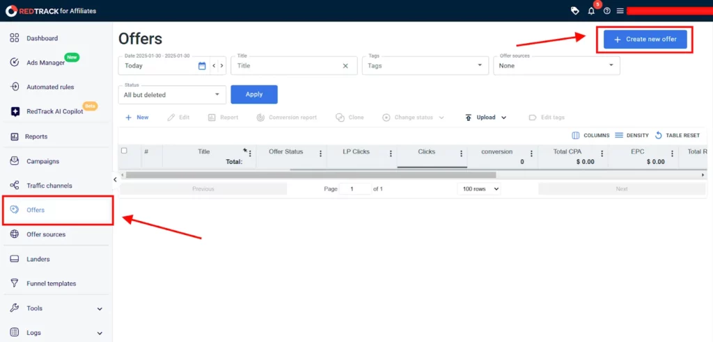 مراجعة RedTrack 2026: الأفضل من حيث سهولة الاستخدام Affiliate 16 المقتفي ريد تراك - عرض