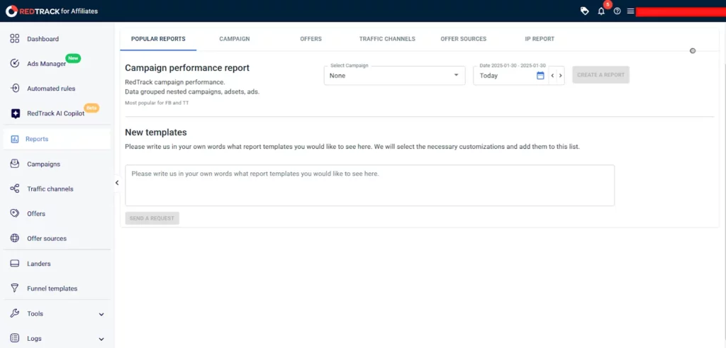 مراجعة RedTrack 2026: الأفضل من حيث سهولة الاستخدام Affiliate 13 المقتفي RedTrack - التقارير