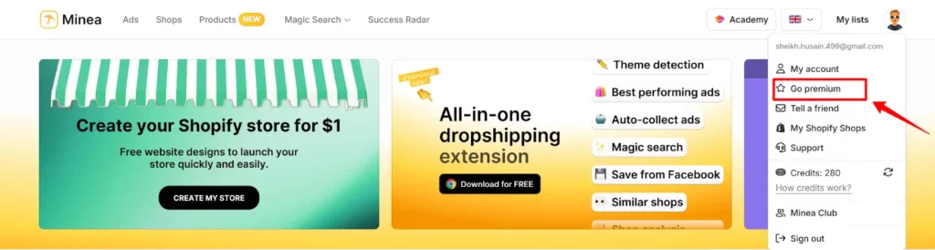 Exclusive Minea Coupon Codes 2026 ▶ Upto 50% Off + 1200 Free Credits 14 Minea - Go Premium