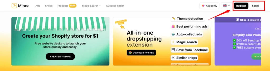 Exclusive Minea Coupon Codes 2026 ▶ Upto 50% Off + 1200 Free Credits 13 Minea - Register