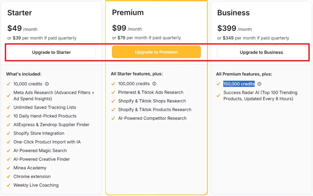 Exclusive Minea Coupon Codes 2026 ▶ Upto 50% Off + 1200 Free Credits 15 Minea - Upgrade to Premium