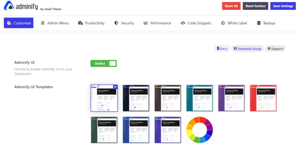 WP Adminify Review 2026: Wordpress Customization King? 4 WP Adminify - Dashboard template from available options
