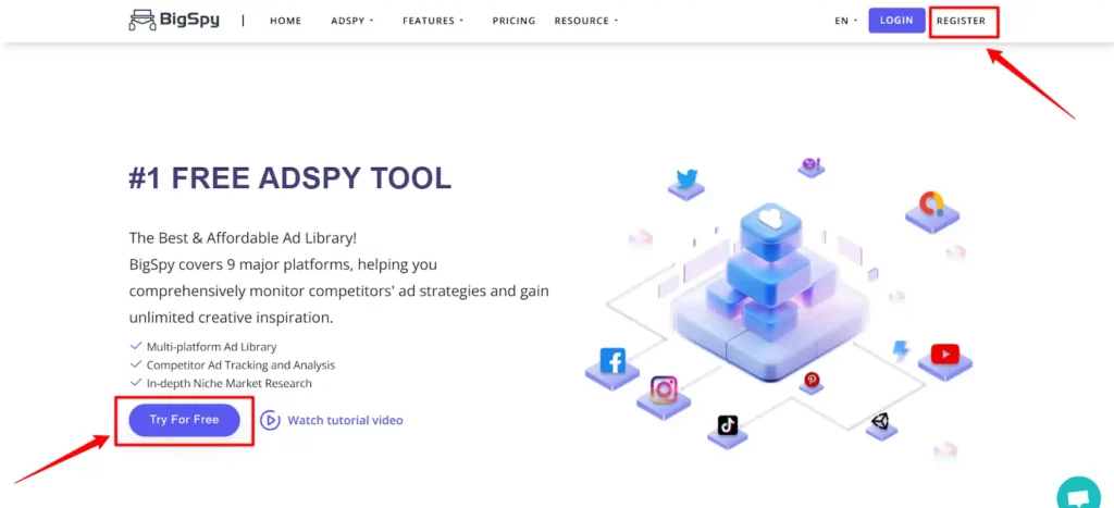 BigSpy Free Trial 2026 | $1 Pro Plan + 20% Off Code 6 BigSpy Register