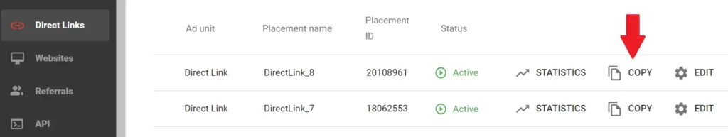 Direct Link Ads: Increase Your Income with Just One Link 6 copy the code - Step 3 to begin earning with Direct Link ads