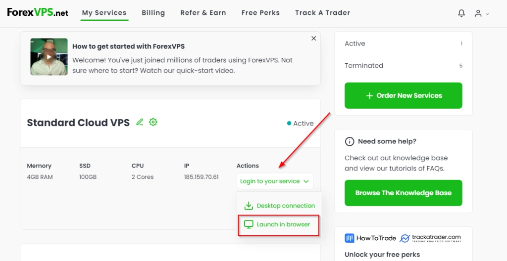 QuantVPS vs. ForexVPS: quale VPS alimenta il tuo vantaggio nel trading Forex? 30 ForexVPS - Come iniziare