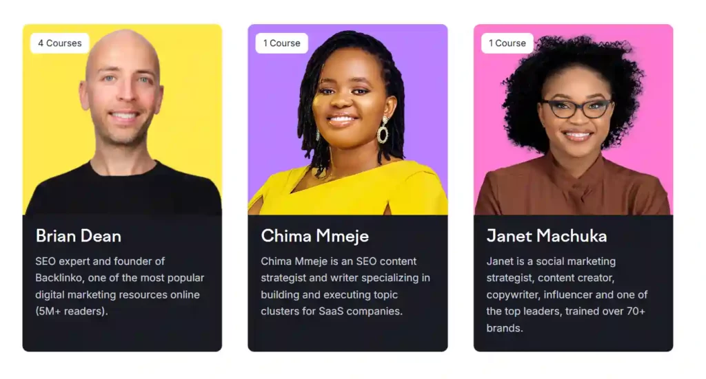 Revue de Semrush Academy : Formation marketing gratuite – Effet de mode ou succès ? 5 Semrush Academy - Pleins feux sur les instructeurs