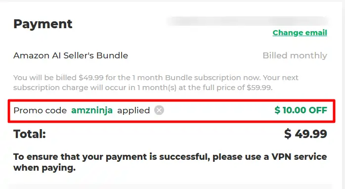 Exclusive AMZScout Coupon: 30% Discount on Bundles 15 AMZScout - Watch the price drop