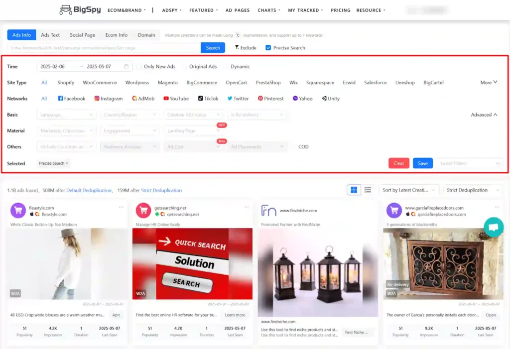 BigSpy Review 2026: The Secret Weapon for Ad Intelligence? 10 BigSpy - Advanced Filtering System