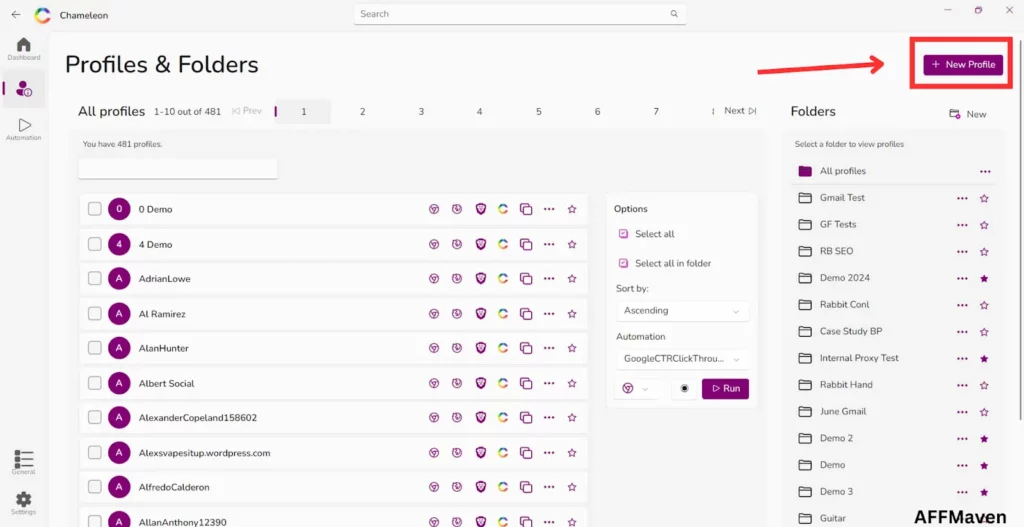 مراجعة Chameleon Mode لعام ٢٠٢٥: هل هو الخيار الأول لإدارة الحسابات المتعددة؟ ١ وضع الحرباء - إنشاء ملفك الشخصي الأول