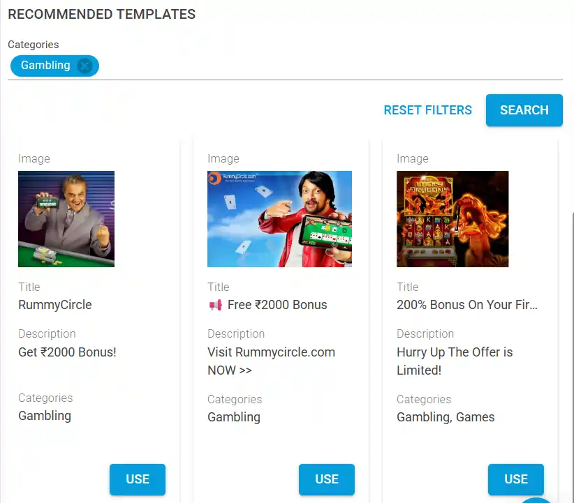 Galaksion مراجعة: أفضل شبكة إعلانات لحملات CPA في عام ٢٠٢٥؟ ٣ Galaksion - أدوات وقوالب إبداعية