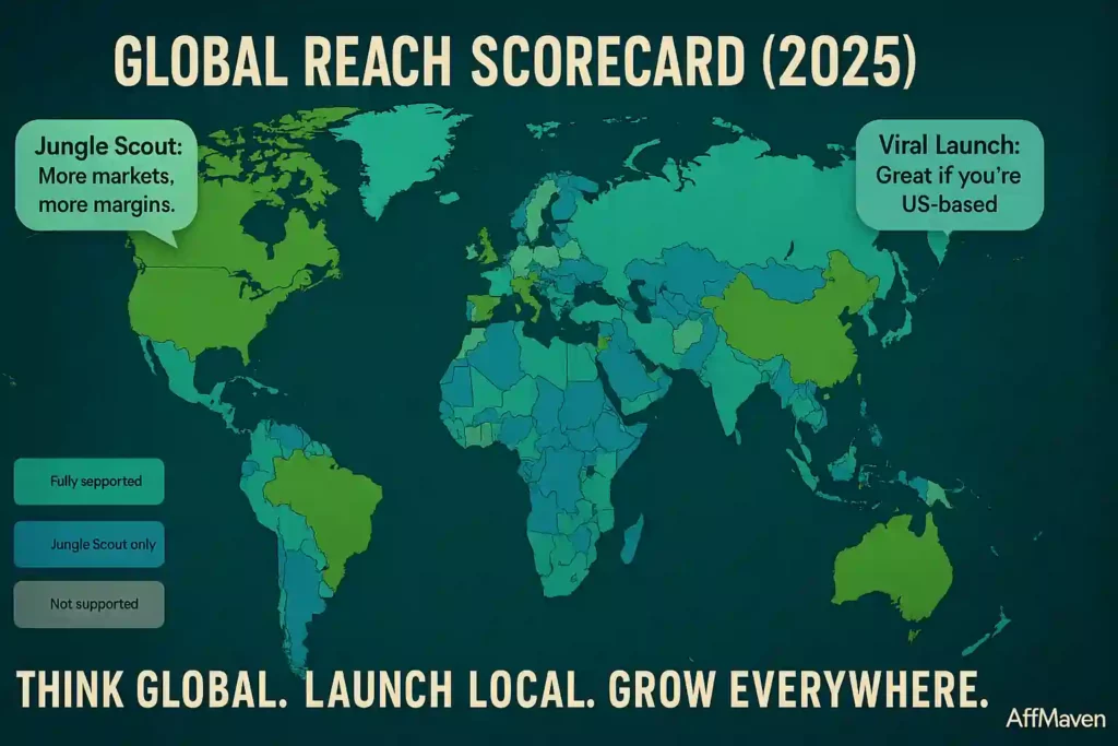 Viral Launch vs Jungle Scout: The REAL Winner for Amazon Sellers? 17 International Marketplace Coverage