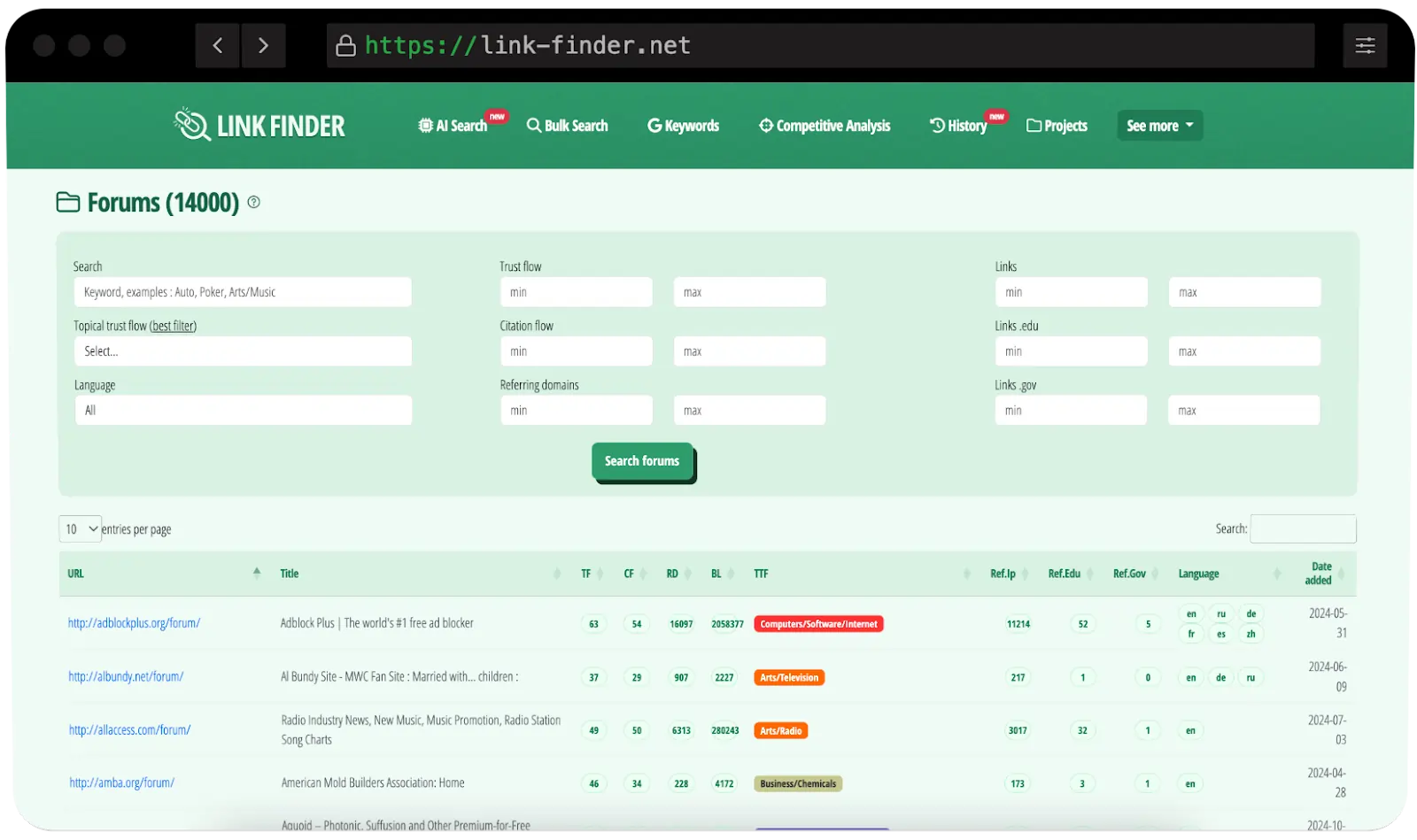 Revue LinkFinder 2026 : l'outil de création de liens indispensable à tout référenceur ? 10 LinkFinder - Découverte du forum