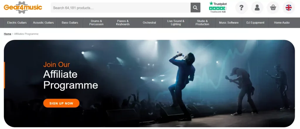 9 Best Music Affiliate Programs that pay Futuristic Profits 6 gear4music Affiliate Programs