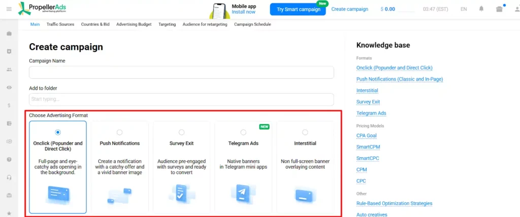 PropellerAds Review: Is This Ad Network a Game-Changer in 2026? 6 PropellerAds - Choose Your Format