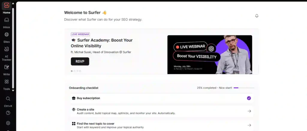 Top 8 SEO Tools That CRUSH Rankings in 2026 (Tested!) 3 Surfer Dashboard